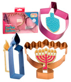 The Kosher Cook Hanukkah Multicolored Stainless Steel Chanukah Cookie Cutters, 3 Piece Set