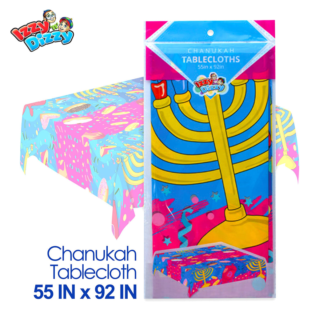 Izzy 'n' Dizzy Hanukkah Tablecloth - Hanukkah Paper Goods - 55" x 92"