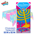 Izzy 'n' Dizzy Hanukkah Tablecloth - Hanukkah Paper Goods - 55" x 92"