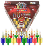 Ner Mitzvah Hanukkah Colored Ohr Lights, Pre-Filled Oil Candles - Small Size, 44 per pk. Burns Aprox. 1 1/2 Hrs
