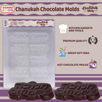 The Kosher Cook Hanukkah Chocolate Molds, Happy Chanukah Shaped Plastic Molds for Chocolate
