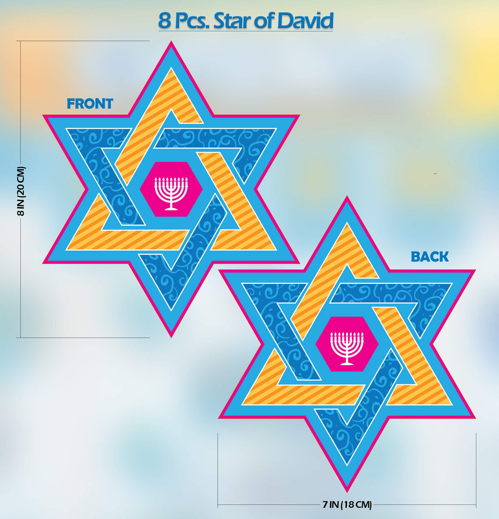 Izzy 'n' Dizzy Hanukkah Cutouts, Happy Hanukkah and Happy Chanukah Holiday Party Decoration (34 Piece)