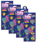 Izzy 'n' Dizzy Hanukkah Sponge Stickers - Chanukah Puffy Stickers - Holiday Stickers - 8 Fun Hannukah Designs - 4 Pack