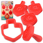 The Kosher Cook Hanukkah Cookie Cutters and Stamp Set, Plastic Chanukah Cookie Cutters and Stamping Kit, 6 Piece Set