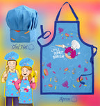 The Kosher Cook Hanukkah Kids Chef Set - Kids Chef Hat and Apron Set for Chanukah - Great Hanukkah Gift