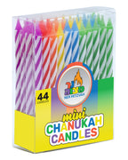 Ner Mitzvah Mini Hanukkah / Birthday Candles (Pack of 44) - Multicolor