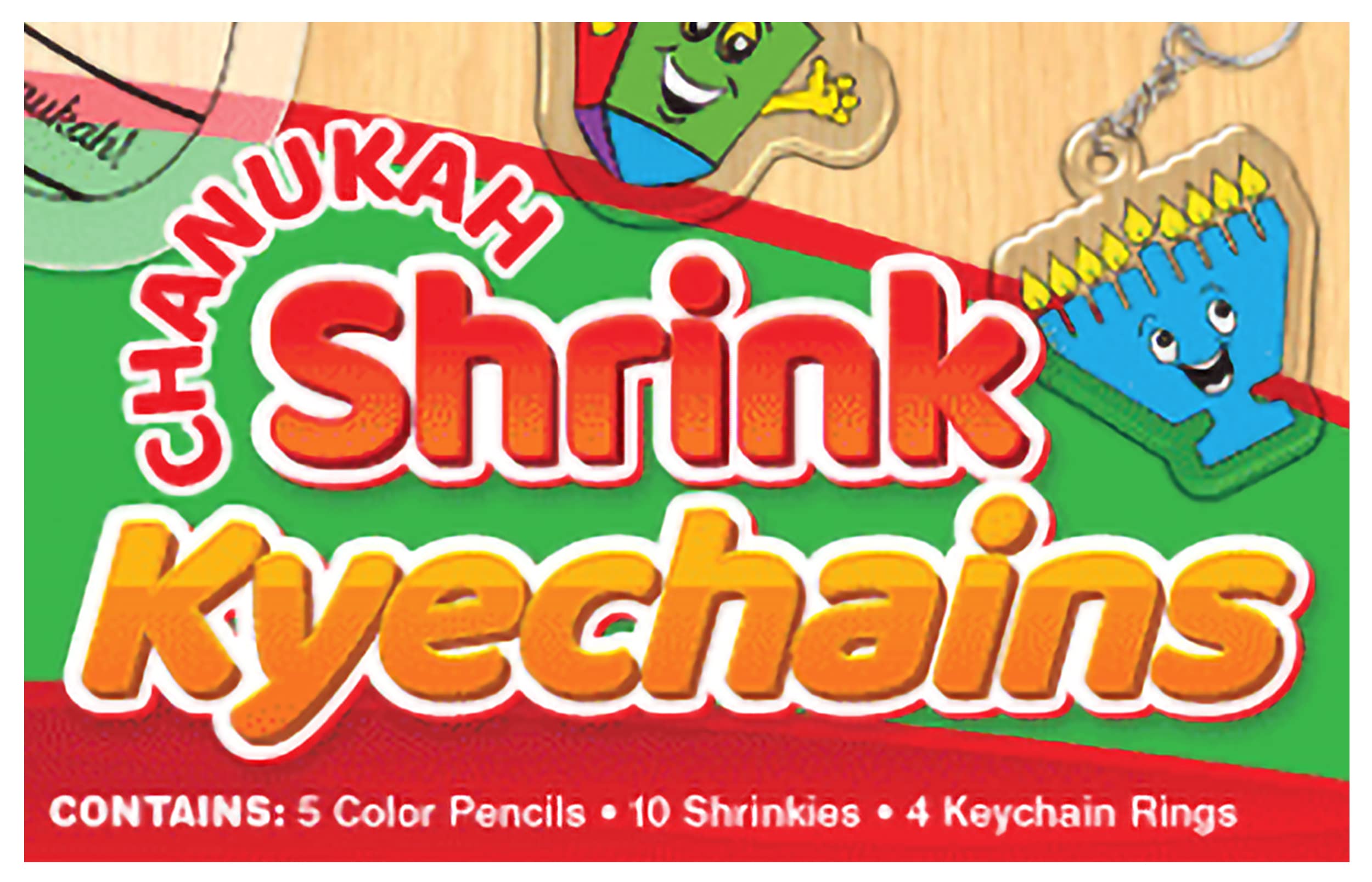 Izzy 'n' Dizzy Hanukkah Shrink Keychains Kids Coloring Kit - Chanukah Coloring Kits for Kids - Color it, Shrink it, Hang it - Hannukah Kids Arts and Crafts