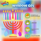 Menorah Window Gel Cling - Self Sticking Chanukah Menorah and Dreidels - Hanukkah Party Decorations and Supplies by Izzy 'n' Dizzy