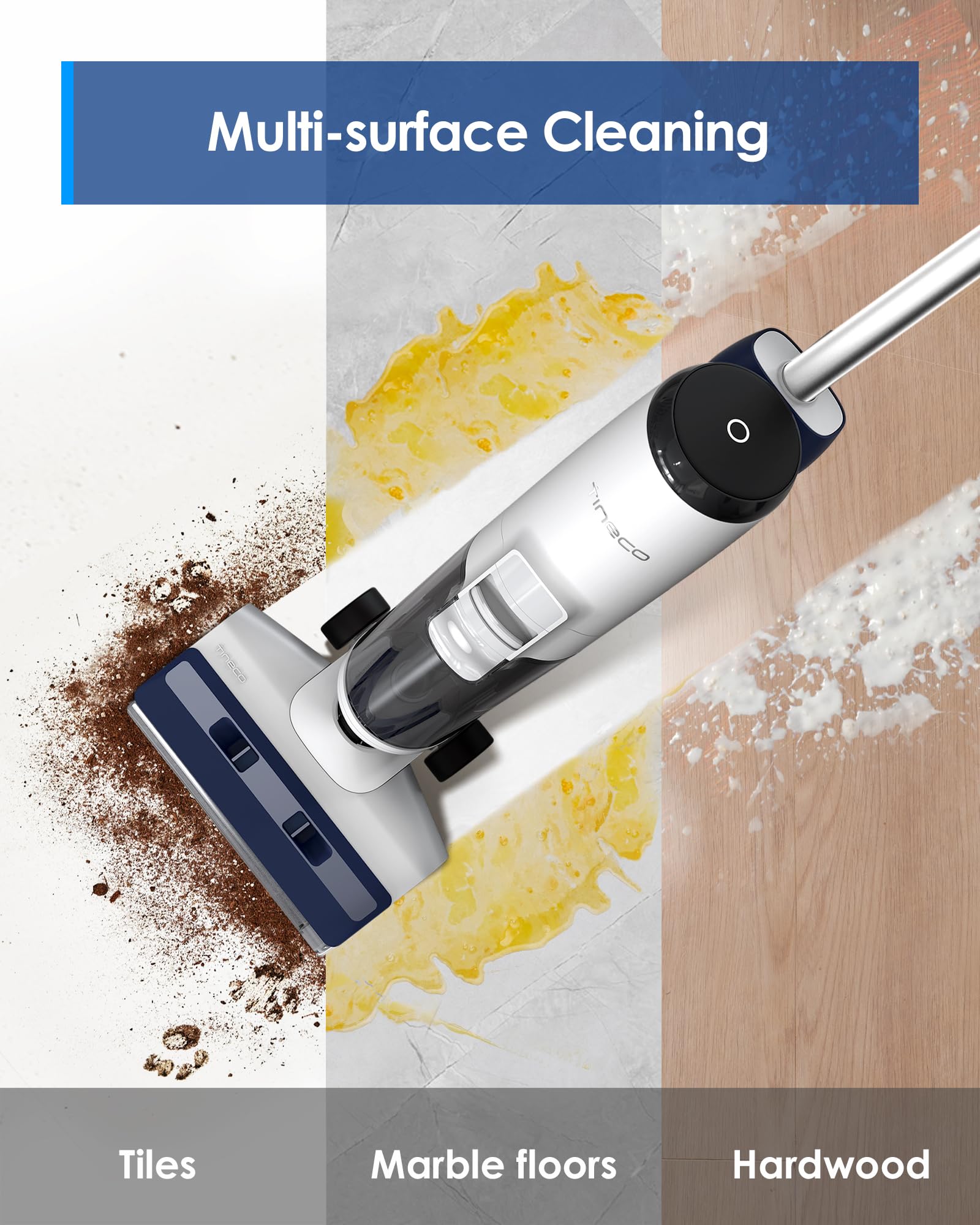 Tineco iFLOOR 5 Breeze Complete Wet Dry Vacuum Cordless Floor Washer, One-Step Cleaning for Hard Floors, Edge Clean, Auto Self-Cleaning, Lightweight & Cordless Design