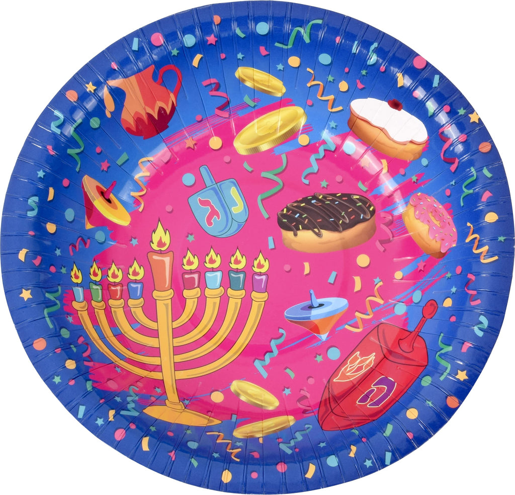 Izzy 'n' Dizzy Hanukkah Plates - Hanukkah Paper Goods - Serves 10 (Bowls)
