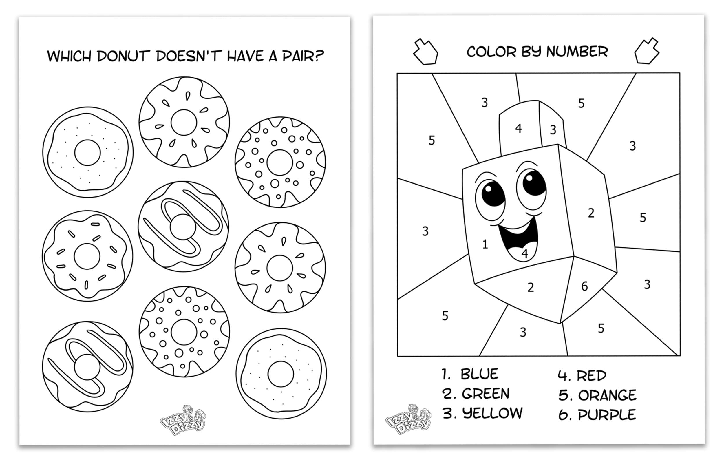 Izzy 'n' Dizzy Hanukkah Coloring and Activity Set - Great for Partys and Gifts- Chanuka Color and Activity Kit
