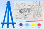 Izzy 'n' Dizzy Canvas Painting Kit with Easel - Chanukah Kids Canvas Painting Set - Pre Drawn Canvas for Painting for Kids - Chanukah Kids Arts and Crafts
