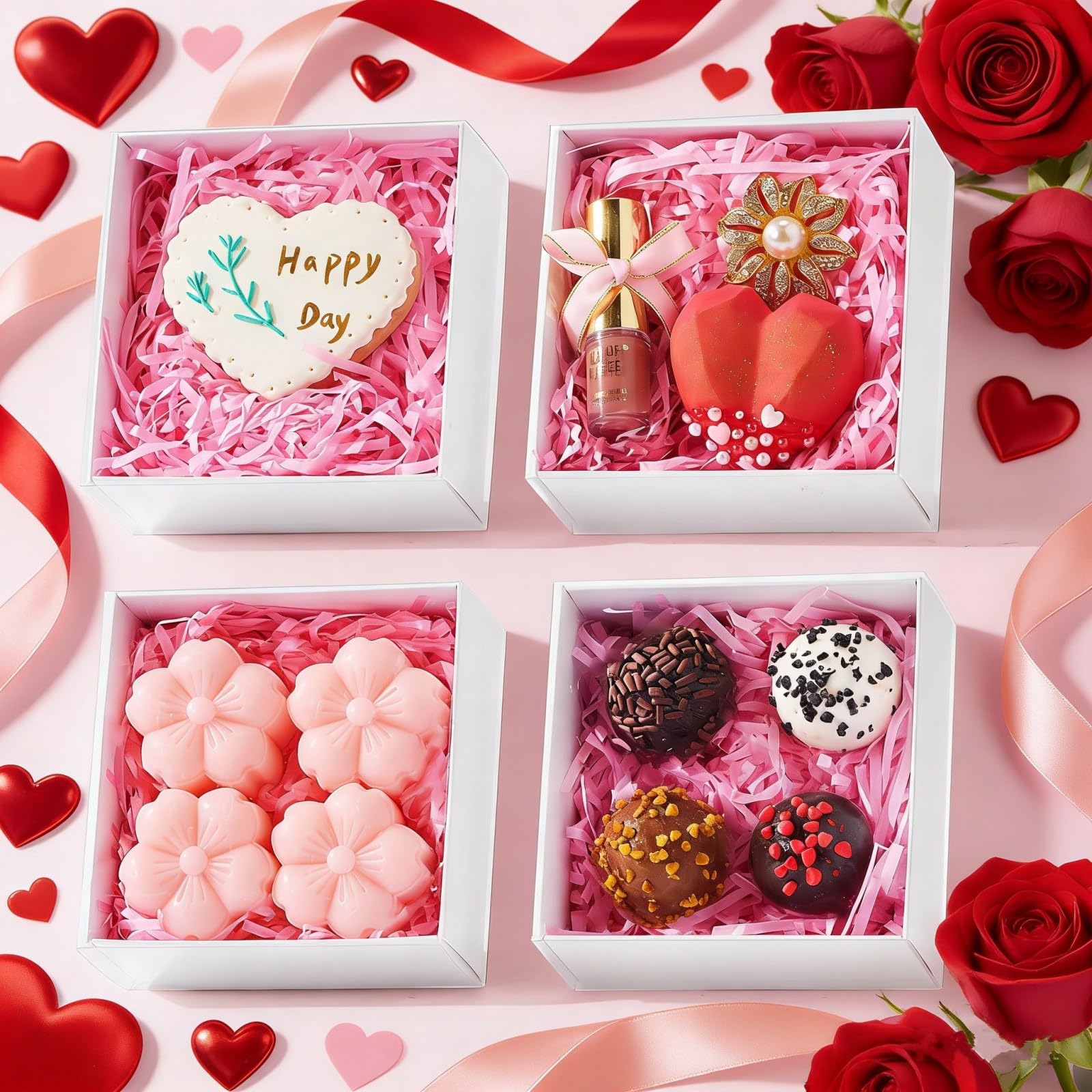 25-Pack of 4x4x2 Inch White Bakery Boxes with Clear Lids