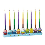 Rite Lite Chanukah Hand Painted Resin Cupcakes Menorah 11.50" Hanukkah Menorah