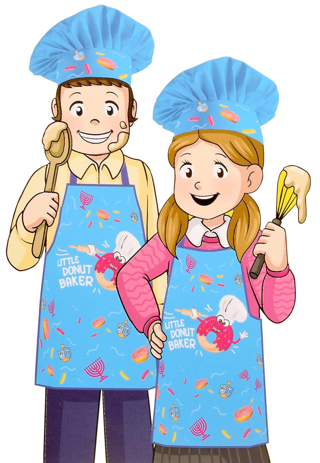 The Kosher Cook Hanukkah Kids Chef Set - Kids Chef Hat and Apron Set for Chanukah - Great Hanukkah Gift