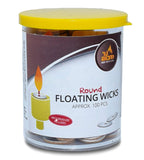 Ner Mitzvah Round Floating Wicks, Cotton Wicks and Cork Disc Holders for Oil Cups, Bonus Wick Removal Tweezers - 100 Count (Approx.)