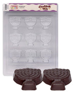 The Kosher Cook Hanukkah Chocolate Molds, Chanukah Menorah Shaped Plastic Molds for Chocolate