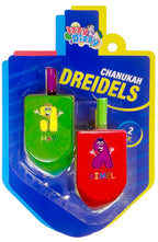 Izzy 'n' Dizzy Hanukkah Dreidels - Extra Large Character Print Wooden Dreidel - 2 Pack