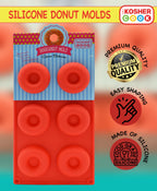Silicone Donut Molds for Baking, Freezing, Candy, Ice Cubes, Chocolate and More - Oven and Freezer Safe - Chanukah Donut Mold Silicone Bakeware - The Kosher Cook