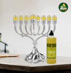 Ner Mitzvah Olive Oil for Candle Lighting - 32 ounce - Use as Menorah Oil Mason Jar Candles E-Z Fill Cap