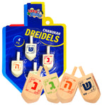 Izzy 'n' Dizzy Hanukkah Natural Wooden Dreidel (Pack of 4) - Medium
