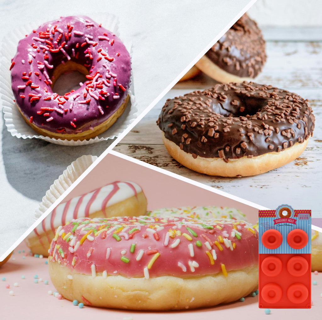 Silicone Donut Molds for Baking, Freezing, Candy, Ice Cubes, Chocolate and More - Oven and Freezer Safe - Chanukah Donut Mold Silicone Bakeware - The Kosher Cook