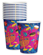 Izzy 'n' Dizzy Hanukkah Paper Goods Set - Mega Pack - Serves 10 - Plates, Cups, Napkins, Tablecloth