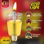 OHR CANDLES E-Z Light 44 Jelled Olive Oil Chanukah Candles Jelled Prefilled Olive Oil -1.5 Hour Burntime