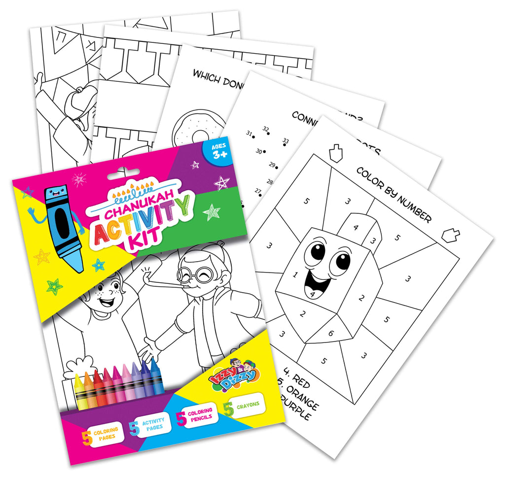 Izzy 'n' Dizzy Hanukkah Coloring and Activity Set - Great for Partys and Gifts- Chanuka Color and Activity Kit