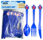 Izzy 'n' Dizzy Hanukkah Cutlery, Dreidel Cutlery Set, Hanukkah Paper Goods, Multicolored Chanukah Themed Party Supplies - 10 Spoons, 10 forks, 10 Knives (Pack of 30)