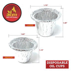 Ner Mitzvah Disposable Foil Menorah Drip Cups for Oil Menorahs - Liners Inserts for Oil Menorah Cups - Medium