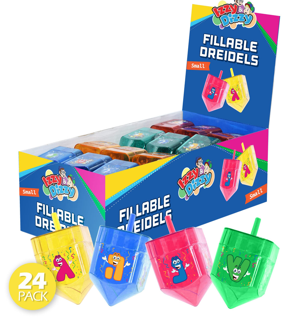 Izzy 'n' Dizzy 4 Pack Fillable Dreidels - Great for Chocolate Coins and Candy - Small