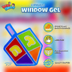Dreidel Window Gel Cling - Self Sticking Chanukah Menorah and Dreidels - Hanukkah Party Decorations and Supplies by Izzy 'n' Dizzy