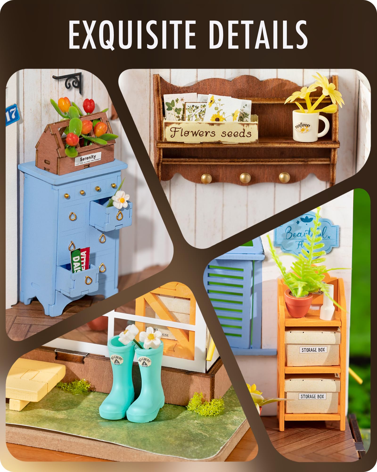 Wowood DIY Miniature House Kit Dreamy Garden House,