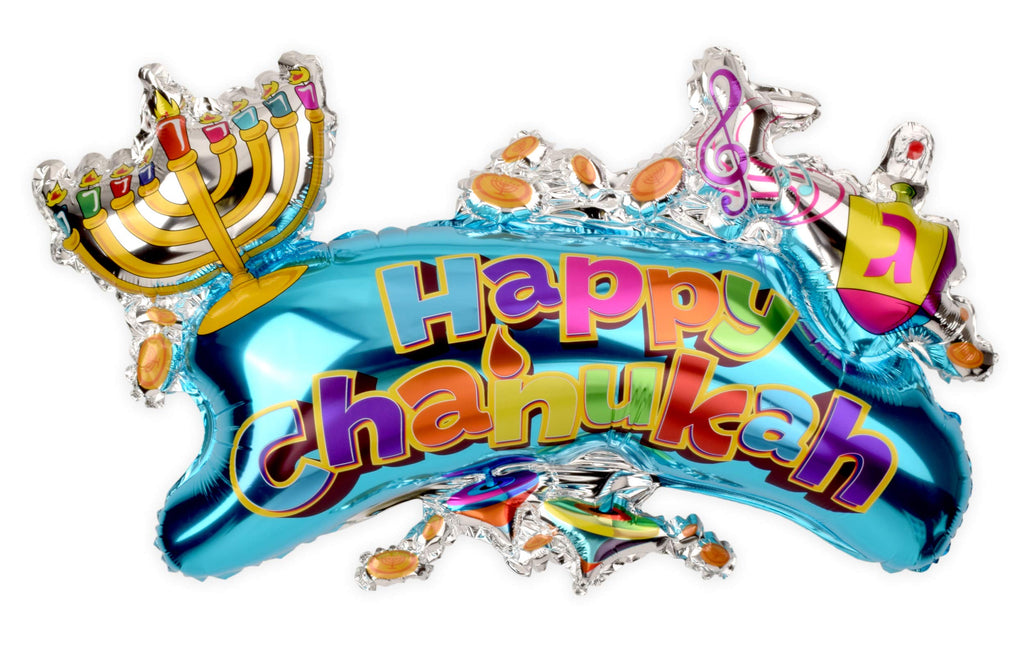 Hanukkah Balloon - Happy Chanukah XL Balloon - 24 inch x 36 inch - Hanukkah Décor