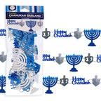 Rite Lite Hanukkah Garland - Chanukah Jewish Holiday Party Decorations Banner Blue & White Celebration Decor Centerpiece Hanukkah Gifts Perfect for Entertaining Indoor & Outdoor Stretches 8 Feet Long!