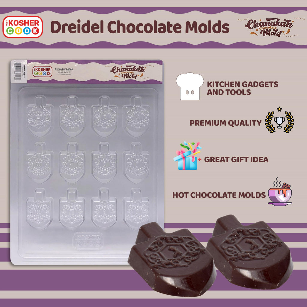 Hanukkah Chocolate Molds - Dreidel Shaped Plastic Molds for Chocolate - Chanukah Dreidel Mold - The Kosher Cook