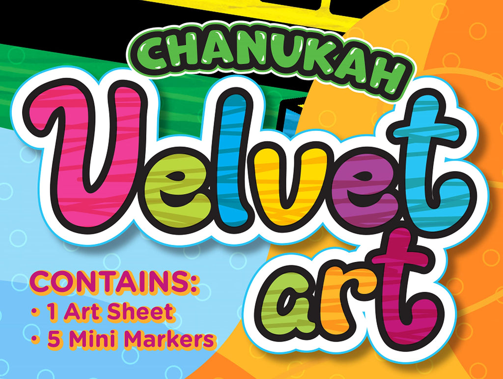 Izzy 'n' Dizzy Chanukah Velvet Art Kit - Includes 5 Markers, 1 Velvet Poster - 7" x 6"- Hanukkah Arts and Crafts - Gifts and Games