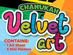 Izzy 'n' Dizzy Chanukah Velvet Art Kit - Includes 5 Markers, 1 Velvet Poster - 7" x 6"- Hanukkah Arts and Crafts - Gifts and Games