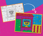 Chanukah Puzzle Art Kit - Includes 5 Colored Crayons, 1 Puzzle Board - 7" x 6" - Hanukkah Arts and Crafts - Gifts and Games