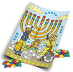Hanukkah Mosaic Art Kit - 4 Pack - Includes 8" x 6" Board and Foam Squares - Chanukah Arts and Crafts - Gifts and Games