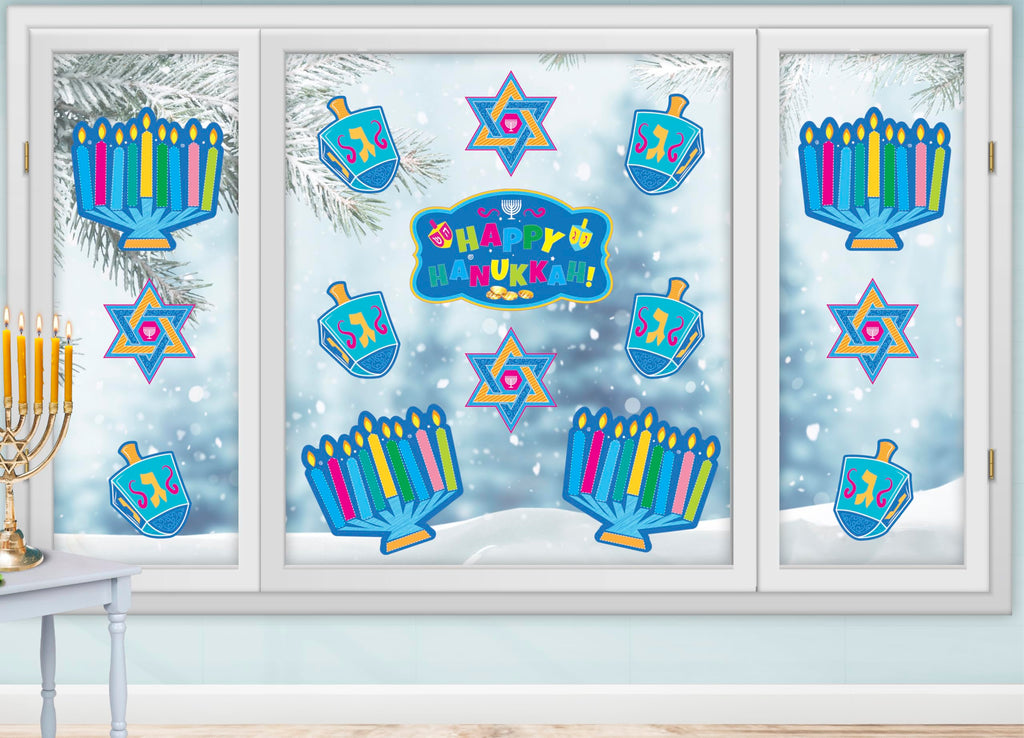 Izzy 'n' Dizzy Hanukkah Cutouts, Happy Hanukkah and Happy Chanukah Holiday Party Decoration (34 Piece)
