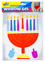 Menorah Window Gel Cling - Self Sticking Chanukah Menorah and Dreidels - Hanukkah Party Decorations and Supplies by Izzy 'n' Dizzy