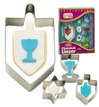 The Kosher Cook Hanukkah Cutters and Stainless Steel Chanukah Cookie Cutters, 4 Piece Set
