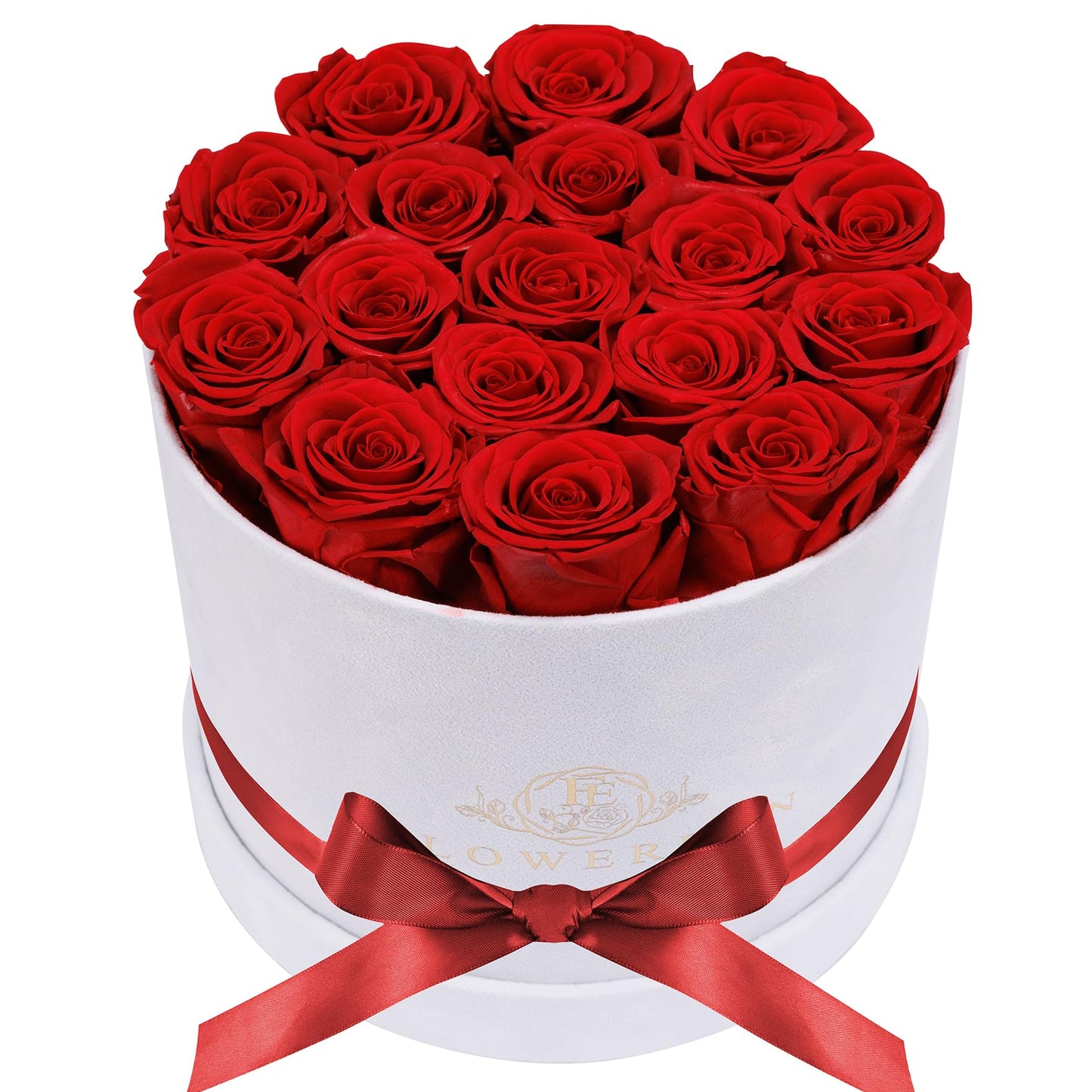 17 Flowers in a Luxury Suede Box, Birthday Gifts for Women, Preserved Flowers, Mothers Day Roses Gift for Mom, Red