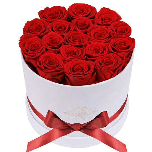 17 Flowers in a Luxury Suede Box, Birthday Gifts for Women, Preserved Flowers, Mothers Day Roses Gift for Mom, Red