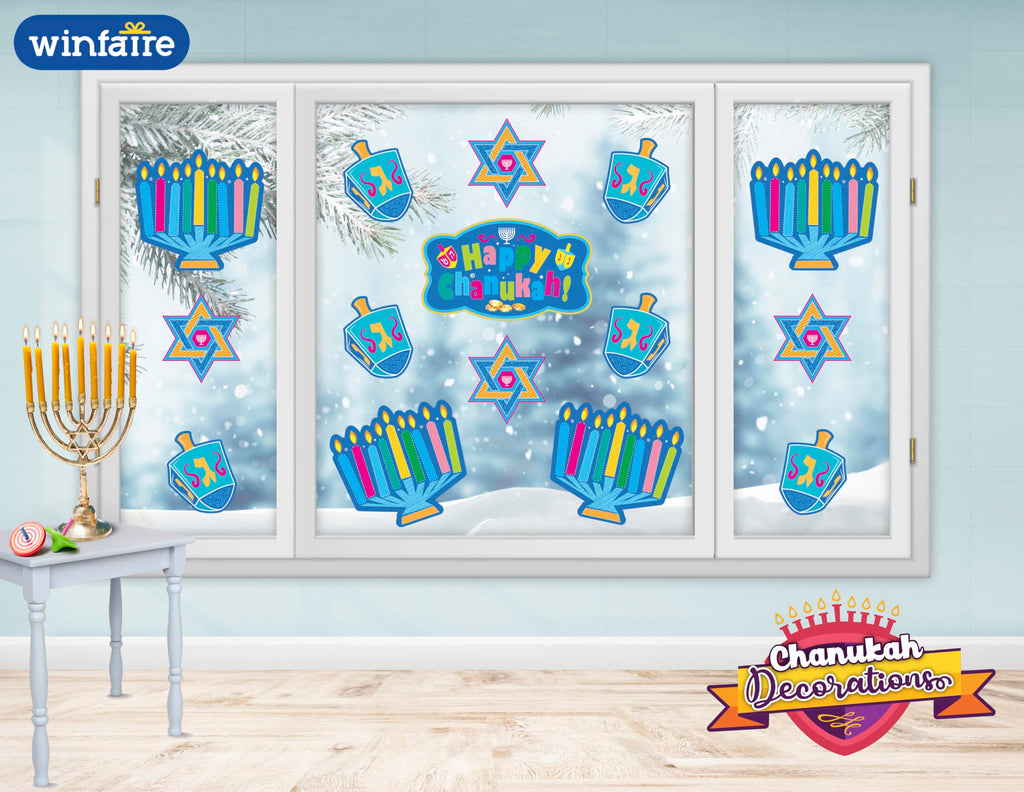 Izzy 'n' Dizzy Hanukkah Cutouts, Happy Hanukkah and Happy Chanukah Holiday Party Decoration (34 Piece)