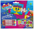 Chanukah Puzzle Art Kit - Includes 5 Colored Crayons, 1 Puzzle Board - 7" x 6" - Hanukkah Arts and Crafts - Gifts and Games