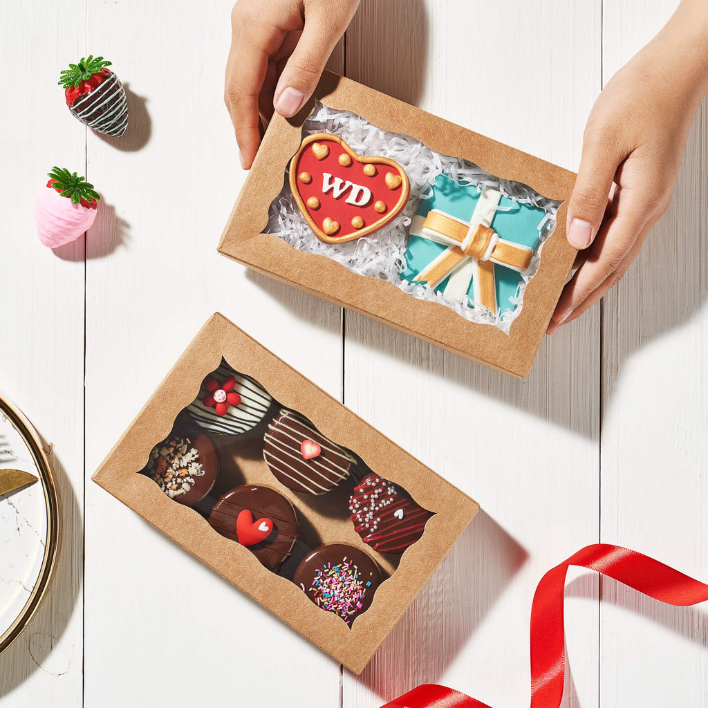 50 Pack DIY Assembly Brown 7 x 4 3/8 x 1½ inches Cookies Boxes