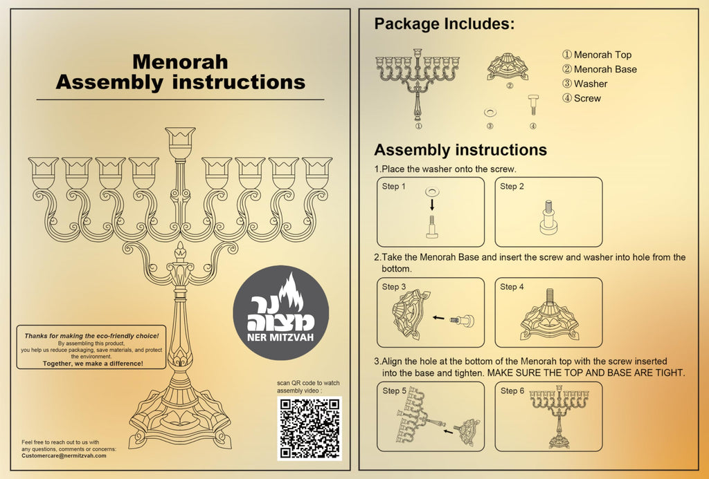 Ner Mitzvah Silver Plated Candle Menorah, Fits All Standard Hanukkah Candles - Curved Branches, 7.25 High x 6.5 Wide